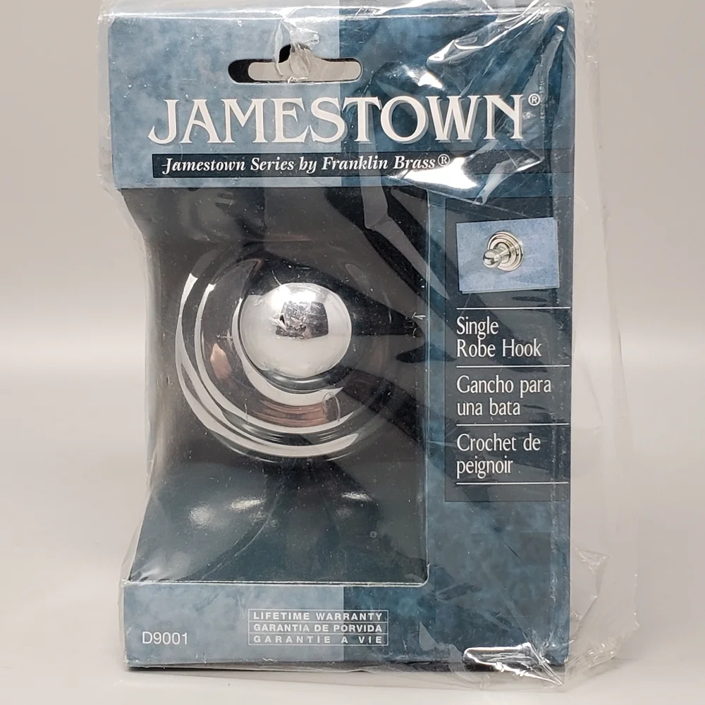 Jamestown Single Robe Hook - Silver